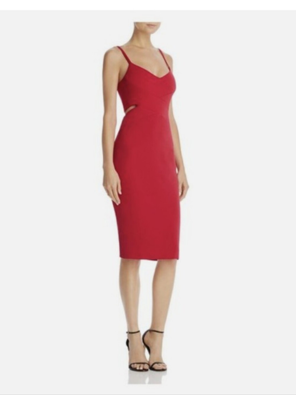 Laundry by Shelli Segal Red Cut-out Cocktail Dress Size 4 EUC